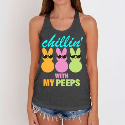 Chillin' With My Peeps Women's Knotted Racerback Tank