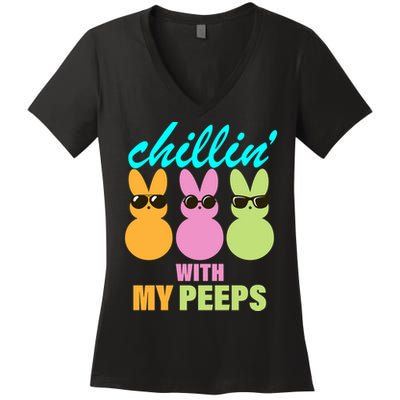 Chillin' With My Peeps Women's V-Neck T-Shirt