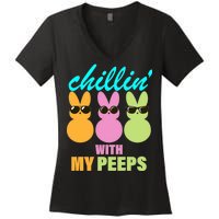 Chillin' With My Peeps Women's V-Neck T-Shirt