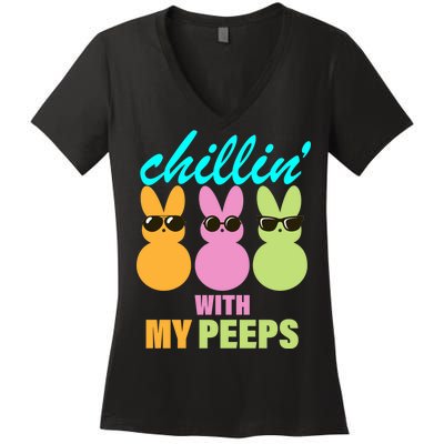 Chillin' With My Peeps Women's V-Neck T-Shirt