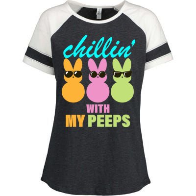 Chillin' With My Peeps Enza Ladies Jersey Colorblock Tee