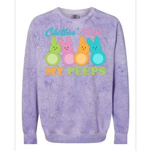 Chillin With My Peeps Easter Rabbits Colorblast Crewneck Sweatshirt