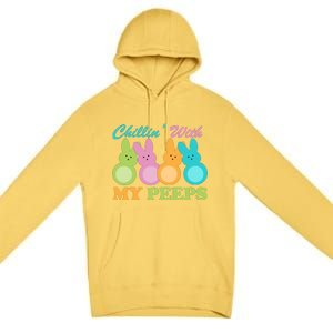 Chillin With My Peeps Easter Rabbits Premium Pullover Hoodie