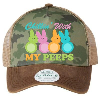 Chillin With My Peeps Easter Rabbits Legacy Tie Dye Trucker Hat
