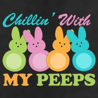 Chillin With My Peeps Easter Rabbits Garment-Dyed Fleece Hoodie