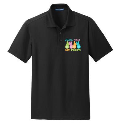 Chillin With My Peeps Easter Rabbits Dry Zone Grid Polo