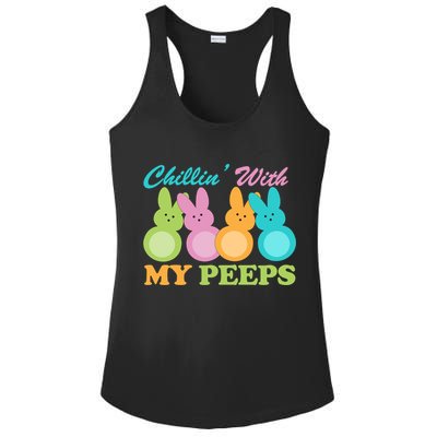 Chillin With My Peeps Easter Rabbits Ladies PosiCharge Competitor Racerback Tank