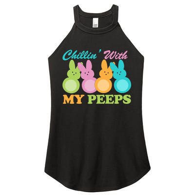 Chillin With My Peeps Easter Rabbits Women's Perfect Tri Rocker Tank