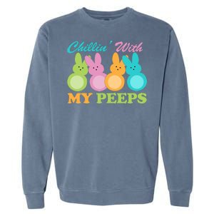 Chillin With My Peeps Easter Rabbits Garment-Dyed Sweatshirt