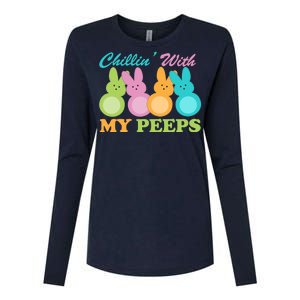 Chillin With My Peeps Easter Rabbits Womens Cotton Relaxed Long Sleeve T-Shirt