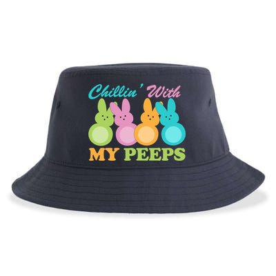 Chillin With My Peeps Easter Rabbits Sustainable Bucket Hat