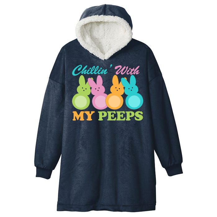 Chillin With My Peeps Easter Rabbits Hooded Wearable Blanket