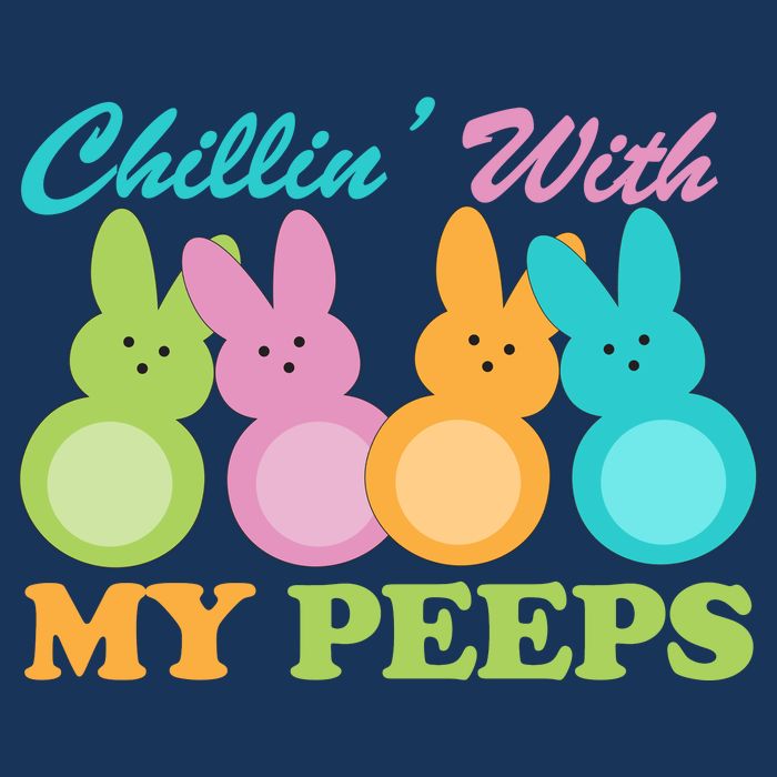 Chillin With My Peeps Easter Rabbits Drawstring Bag