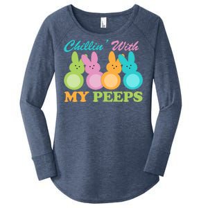 Chillin With My Peeps Easter Rabbits Women's Perfect Tri Tunic Long Sleeve Shirt