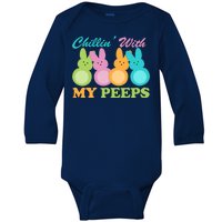 Chillin With My Peeps Easter Rabbits Baby Long Sleeve Bodysuit