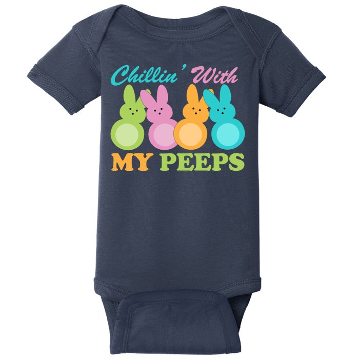 Chillin With My Peeps Easter Rabbits Baby Bodysuit