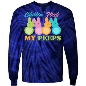 Chillin With My Peeps Easter Rabbits Tie-Dye Long Sleeve Shirt