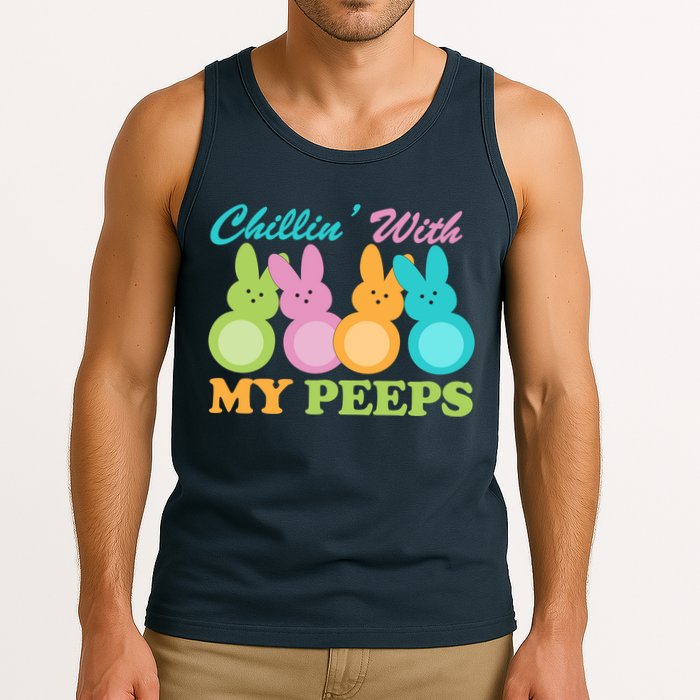 Chillin With My Peeps Easter Rabbits Tank Top
