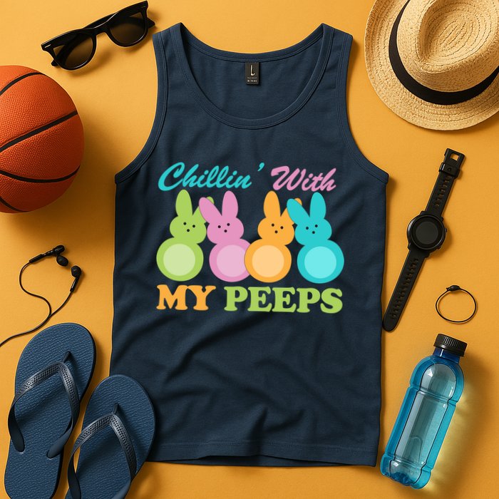 Chillin With My Peeps Easter Rabbits Tank Top