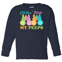 Chillin With My Peeps Easter Rabbits Toddler Long Sleeve Shirt