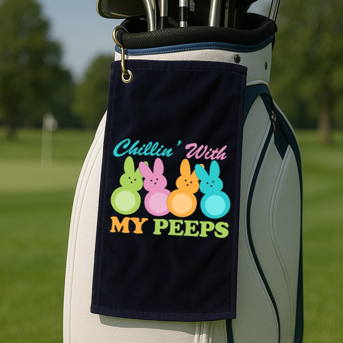 Chillin With My Peeps Easter Rabbits Golf Towel