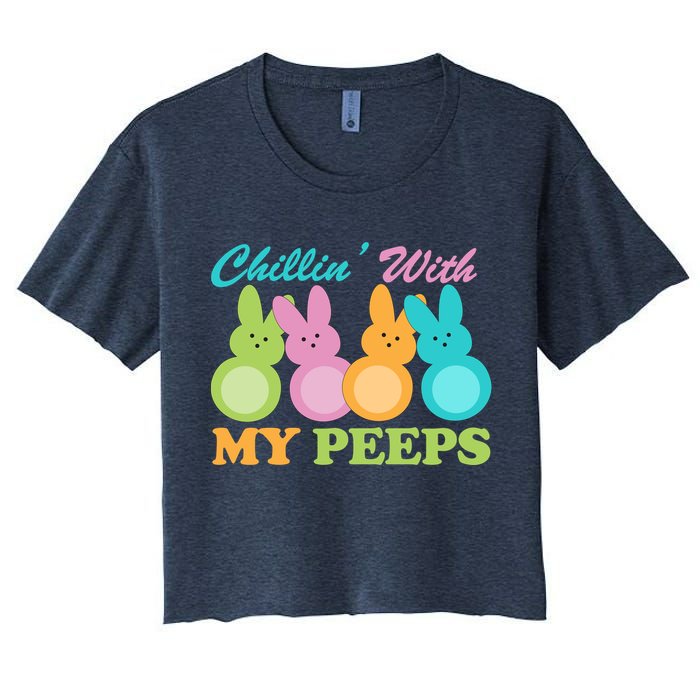 Chillin With My Peeps Easter Rabbits Crop Top