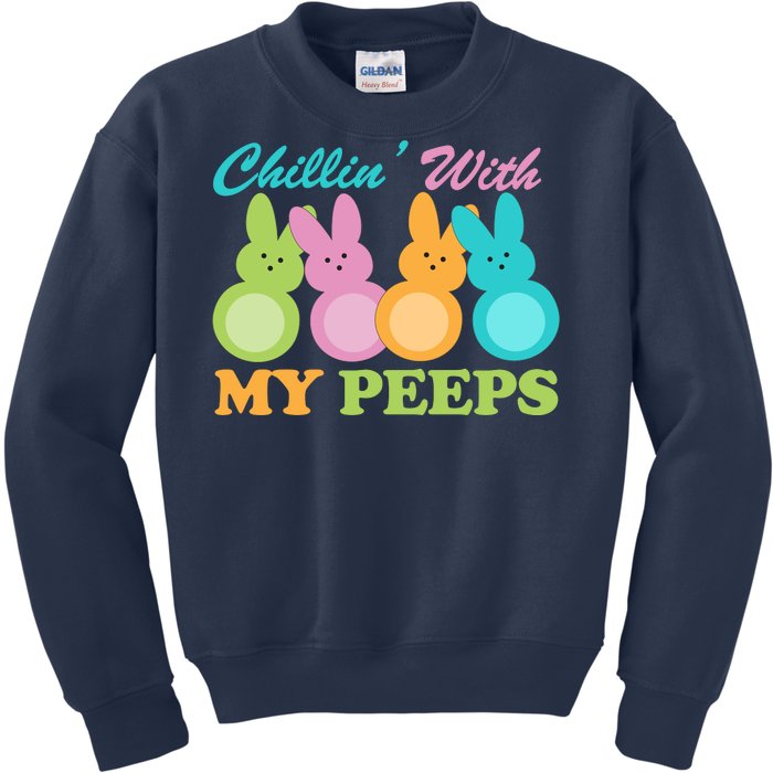 Chillin With My Peeps Easter Rabbits Kids Sweatshirt