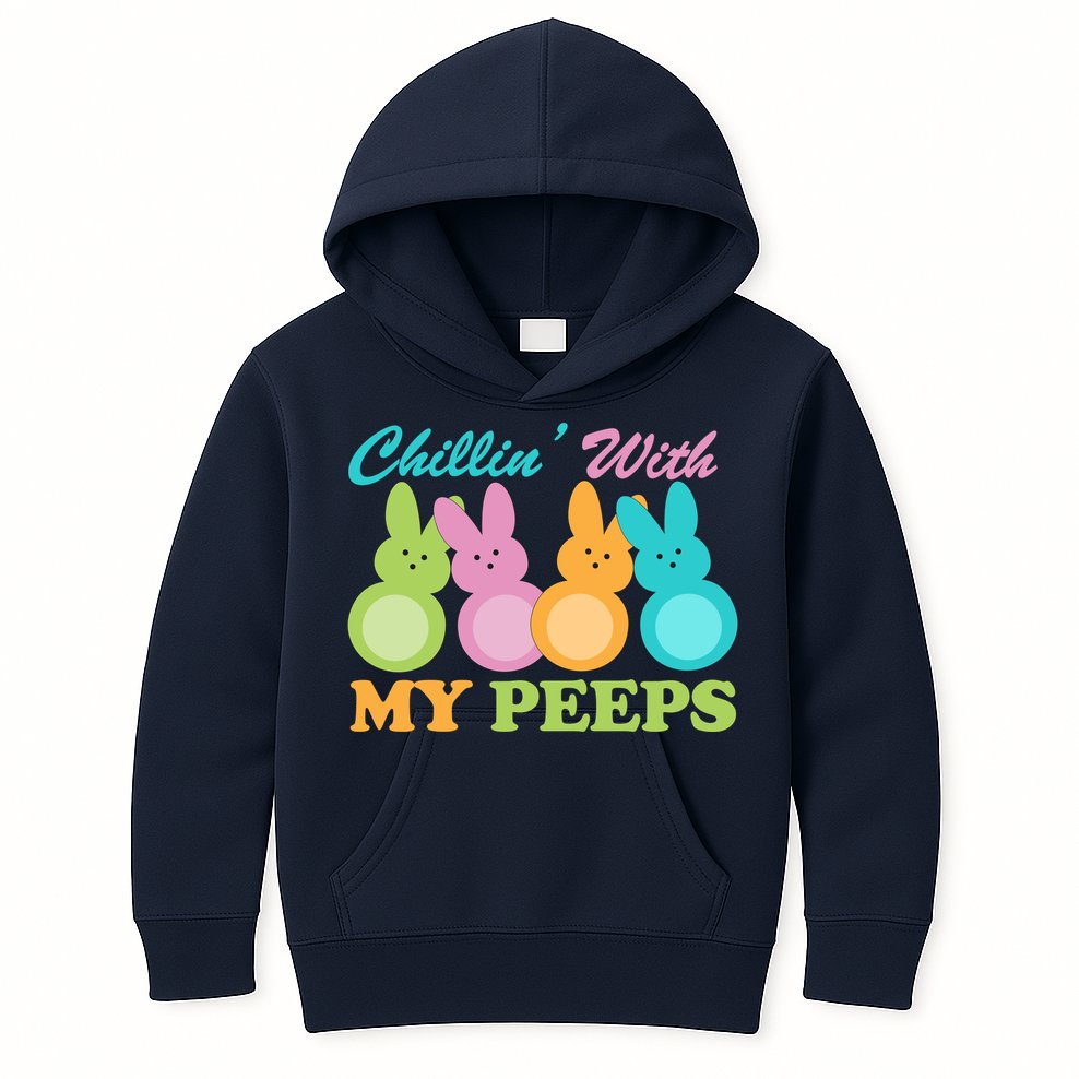 Chillin With My Peeps Easter Rabbits Kids Hoodie