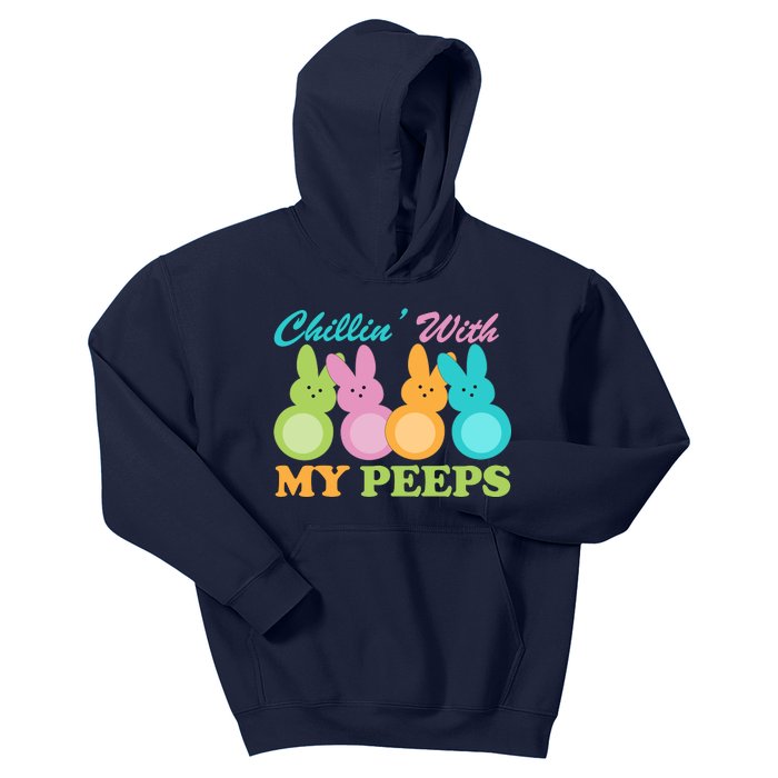 Chillin With My Peeps Easter Rabbits Kids Hoodie