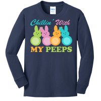 Chillin With My Peeps Easter Rabbits Kids Long Sleeve Shirt