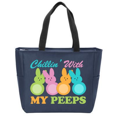Chillin With My Peeps Easter Rabbits Zip Tote Bag