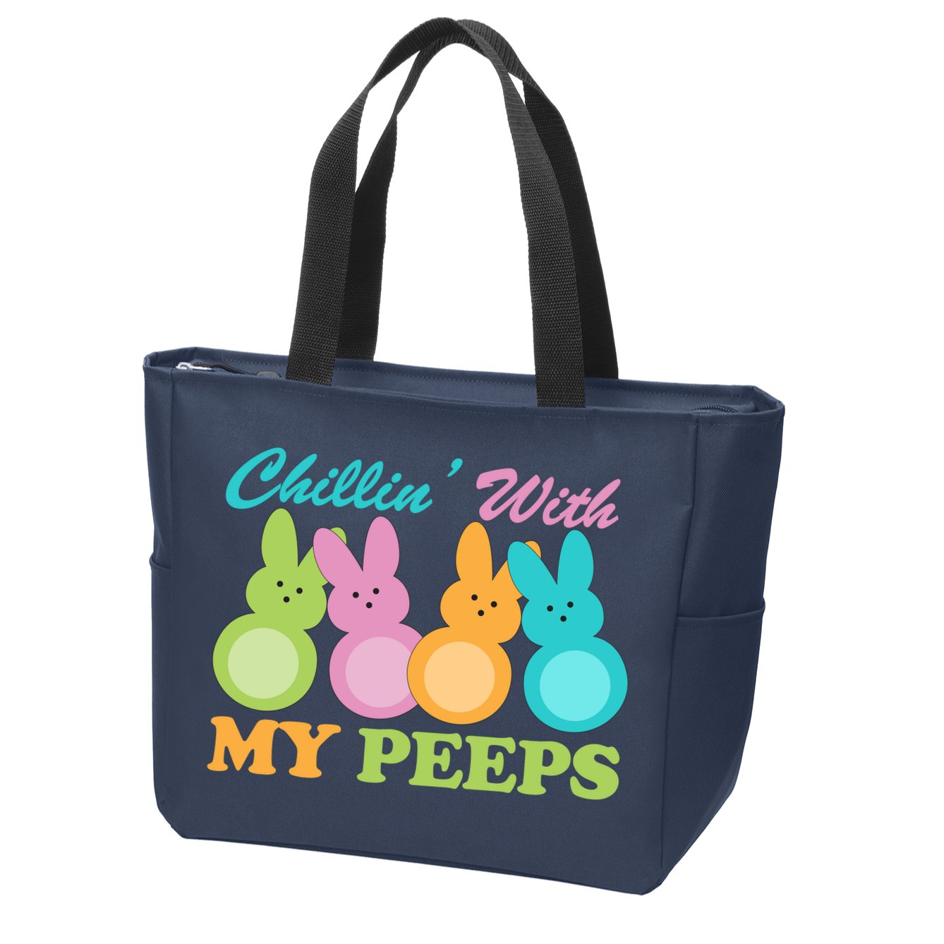 Chillin With My Peeps Easter Rabbits Zip Tote Bag