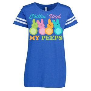 Chillin With My Peeps Easter Rabbits Enza Ladies Jersey Football T-Shirt