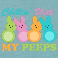 Chillin With My Peeps Easter Rabbits Sueded Cloud Jersey T-Shirt