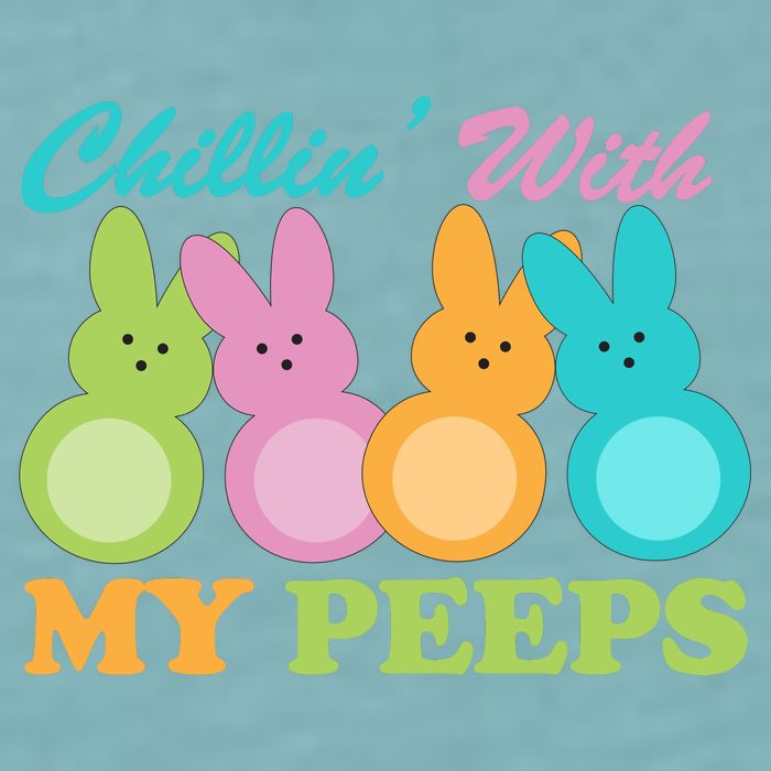 Chillin With My Peeps Easter Rabbits Sueded Cloud Jersey T-Shirt
