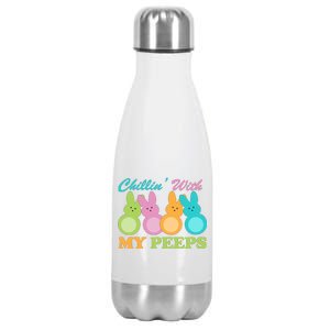 Chillin With My Peeps Easter Rabbits Stainless Steel Insulated Water Bottle