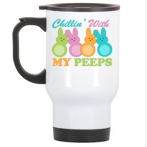 Chillin With My Peeps Easter Rabbits Stainless Steel Travel Mug