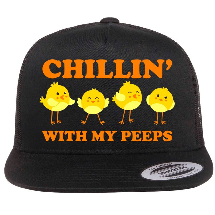 Chillin With My Peeps Funny Easter Flatbill Hat