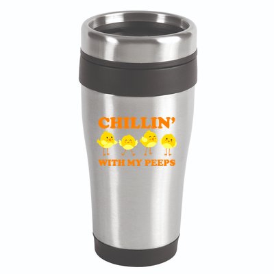 Chillin With My Peeps Funny Easter 16oz Travel Tumbler