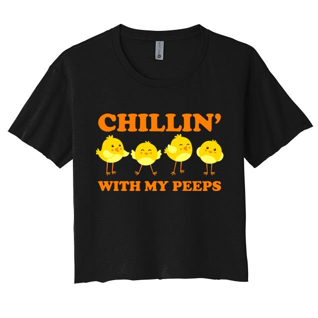 Chillin With My Peeps Funny Easter Crop Top