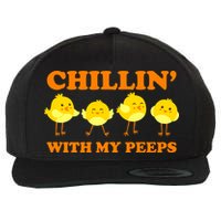 Chillin With My Peeps Funny Easter Wool Snapback Cap