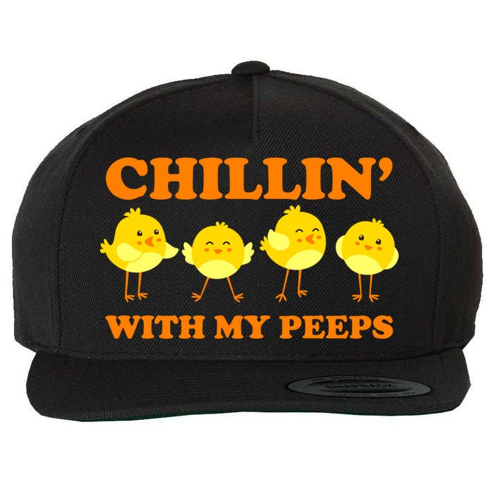 Chillin With My Peeps Funny Easter Wool Snapback Cap