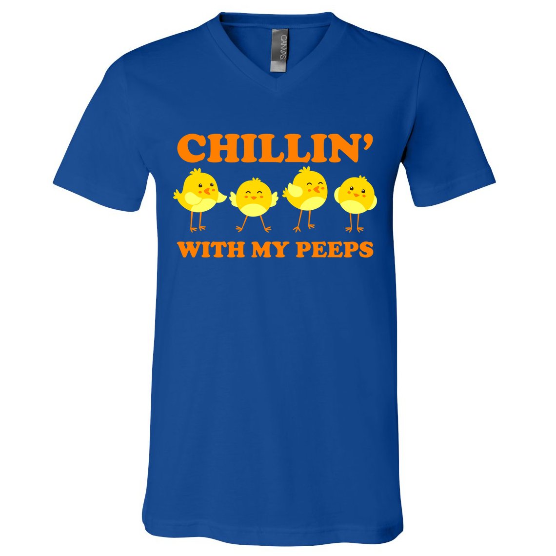 Chillin With My Peeps Funny Easter V-Neck T-Shirt