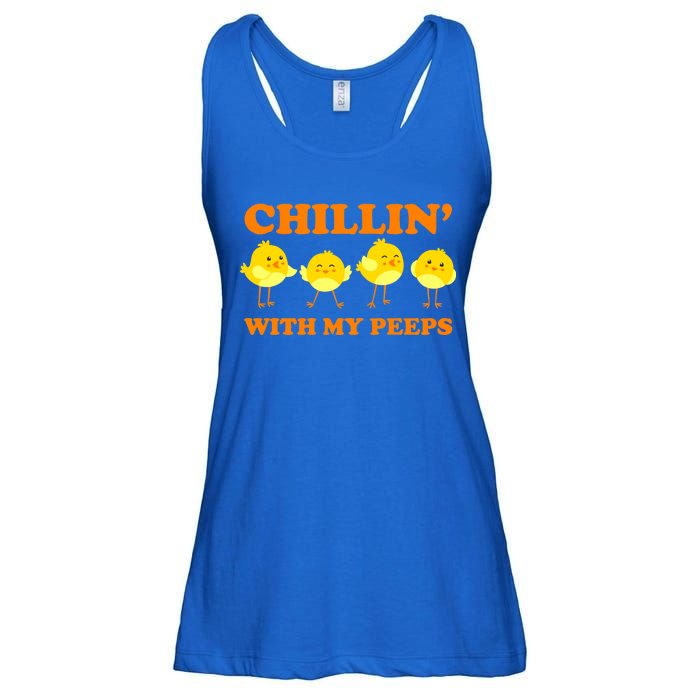 Chillin With My Peeps Funny Easter Ladies Essential Flowy Tank