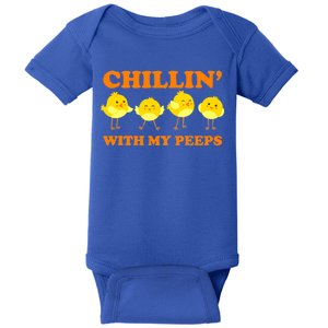 Chillin With My Peeps Funny Easter Baby Bodysuit