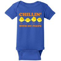 Chillin With My Peeps Funny Easter Baby Bodysuit