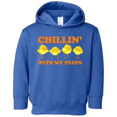 Chillin With My Peeps Funny Easter Toddler Hoodie