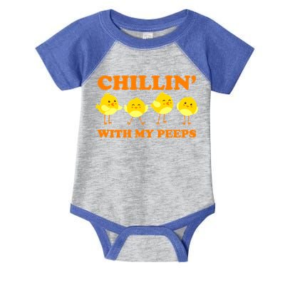 Chillin With My Peeps Funny Easter Infant Baby Jersey Bodysuit