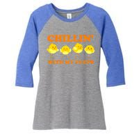 Chillin With My Peeps Funny Easter Women's Tri-Blend 3/4-Sleeve Raglan Shirt