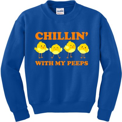 Chillin With My Peeps Funny Easter Kids Sweatshirt